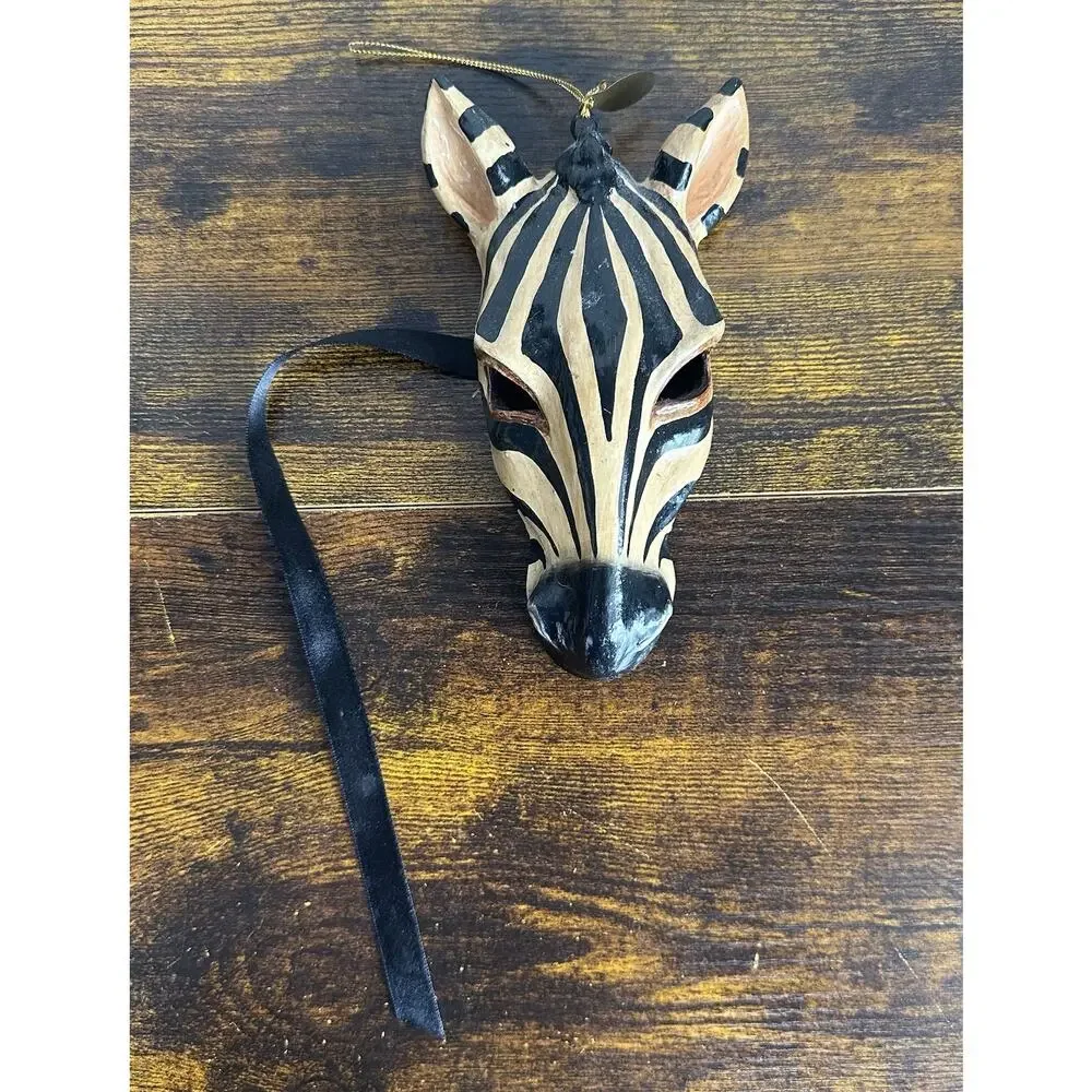 Katherine’s Collection African Safari Animal Masquerade Mask Ornaments Lot Of 3